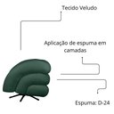 Ver imagem 2 de Poltrona Decorativa Micheli Base Giratória e Balanço Veludo Cor Verde