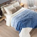 Ver imagem 1 de Coordenado Cobre Leito e Cobertor Fluflu Queen Ultrasoft Alto Relevo Dupla Face Lilás 100% Polié