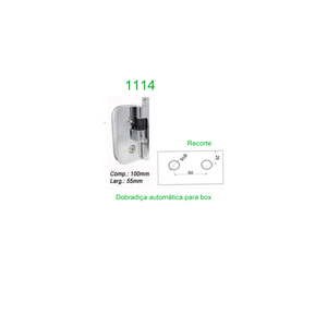 Dobradiça Automática 1114 Preta para Box de Banheiro