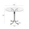 Mesa de Jantar ou Cozinha para 4 lugares Pé X Cromada com Tampo de Vidro Redondo 90cm Poltronas do S - 3