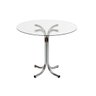 Mesa de Jantar ou Cozinha para 4 lugares Pé X Cromada com Tampo de Vidro Redondo 90cm Poltronas do S - 1