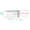 Ver imagem 3 de GABINETE P/ PIA 2 METROS 100% MDF PUXADOR ALUMÍNIO OFERTA BRANCO PASSE BEM 67