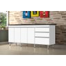 GABINETE P/ PIA 2 METROS 100% MDF PUXADOR ALUMÍNIO OFERTA BRANCO PASSE BEM 67 - 2