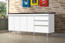 Ver imagem 2 de GABINETE P/ PIA 2 METROS 100% MDF PUXADOR ALUMÍNIO OFERTA BRANCO PASSE BEM 67