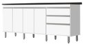 Ver imagem 1 de GABINETE P/ PIA 2 METROS 100% MDF PUXADOR ALUMÍNIO OFERTA BRANCO PASSE BEM 67