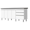 Ver imagem 1 de GABINETE P/ PIA 2 METROS 100% MDF PUXADOR ALUMÍNIO OFERTA BRANCO PASSE BEM 67