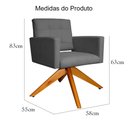 Ver imagem 5 de Poltrona Decorativa Camila Pés Madeira Giratório Suede Cinza - DS Estofados