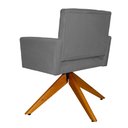 Ver imagem 4 de Poltrona Decorativa Camila Pés Madeira Giratório Suede Cinza - DS Estofados