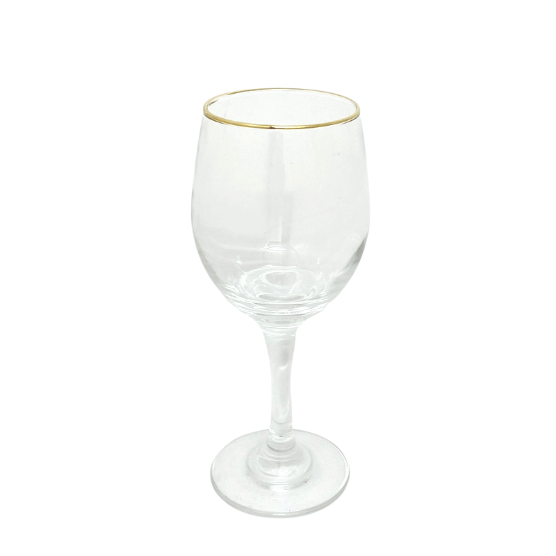 Conjunto 6 Taças Vinho Agua Refrigerante Borda Dourada 400ml - 2