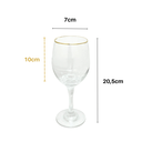 Ver imagem 3 de Conjunto 6 Taças Vinho Agua Refrigerante Borda Dourada 400ml
