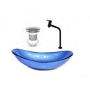 Ver imagem 1 de Cuba de Vidro Oval Chanfrada 46cm com Válvula Clicke Torneira Metal