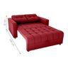Sofá Cama para Sala de Estar Cross Veludo Maserati Vermelho - 3