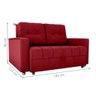 Sofá Cama para Sala de Estar Cross Veludo Maserati Vermelho - 4