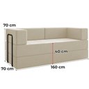 Ver imagem 3 de Sofa Cama Modular 2 Lugares 160 Cm Monaco Linho Bege Vconcept