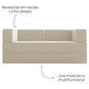 Ver imagem 6 de Sofa Cama Modular 2 Lugares 160 Cm Monaco Linho Bege Vconcept