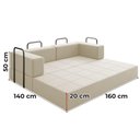 Ver imagem 4 de Sofa Cama Modular 2 Lugares 160 Cm Monaco Linho Bege Vconcept