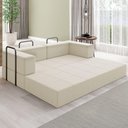 Ver imagem 7 de Sofa Cama Modular 2 Lugares 160 Cm Monaco Linho Bege Vconcept