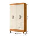 Ver imagem 4 de Guarda Roupa Mobi 4 Portas 2 Gavetas Cinamomo/off White