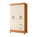 Ver imagem 1 de Guarda Roupa Mobi 4 Portas 2 Gavetas Cinamomo/off White