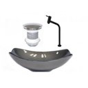 Ver imagem 1 de Cuba de Vidro Oval Chanfrada 46cm com Válvula e Torneira Metal