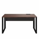 Ver imagem 5 de Escrivaninha Mesa Escritório Diretor com Caixa de Tomadas 150cm Industrial Louro Preto
