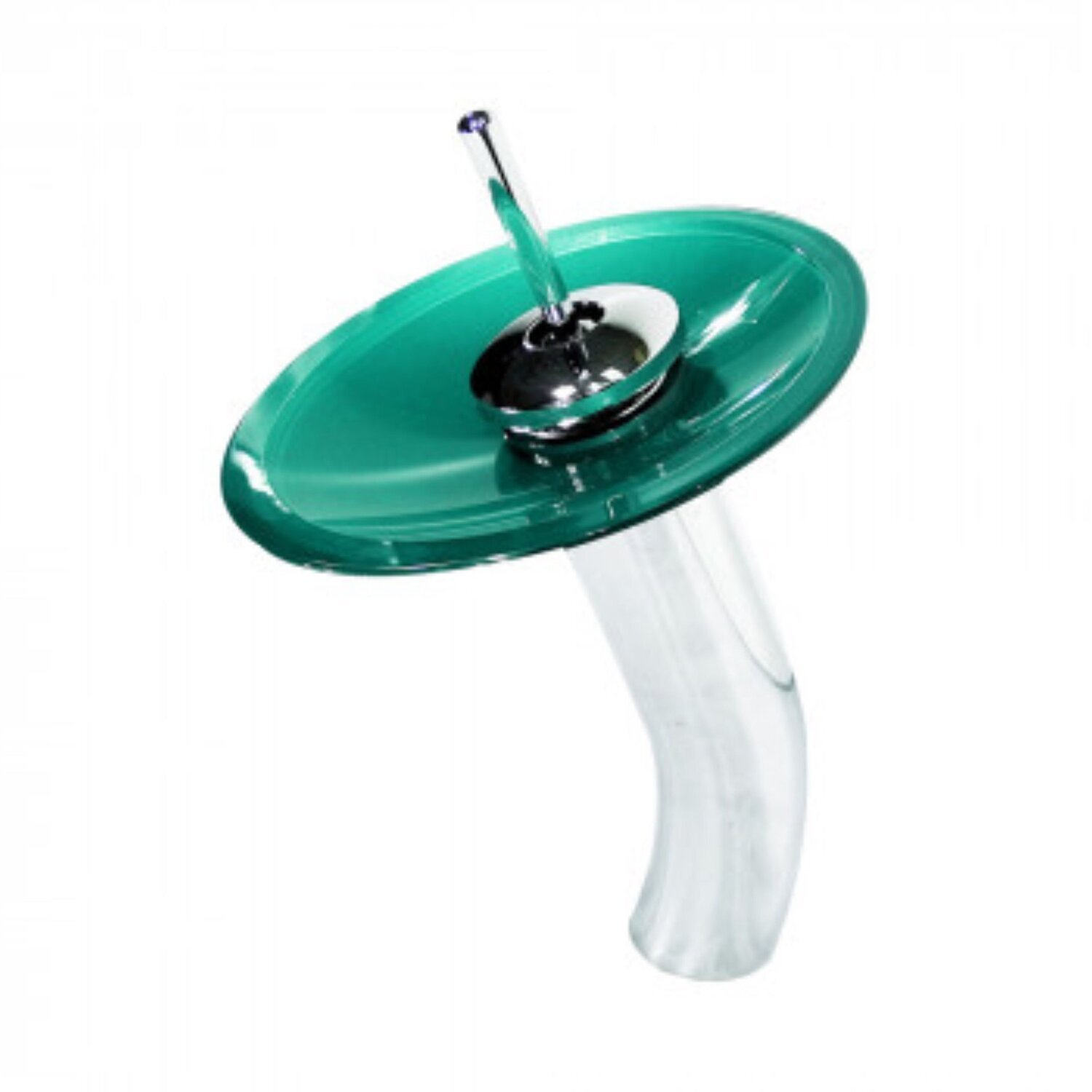 Cuba de Vidro Oval Chanfrada 46cm com Válvula Clicke Torneira Cascata - 2