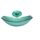 Ver imagem 1 de Cuba de Vidro Oval Chanfrada 46cm com Válvula Clicke Torneira Cascata