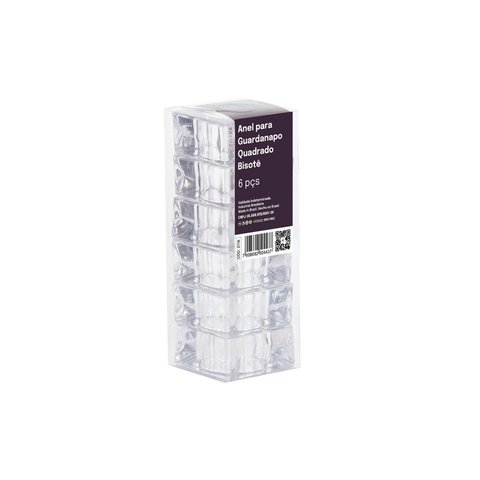 Anel Guardanapo Quadrado Bisote Cristal c/6 un