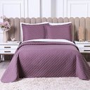 Ver imagem 5 de Kit Cobre Leito Milão Casal 3 Peças 100% Poliéster - Rose Cassis / Branco