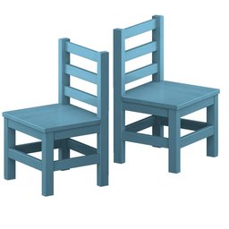 Conjunto Infantil 2 Cadeiras com Encosto Azul Taron Shop Jm - 2