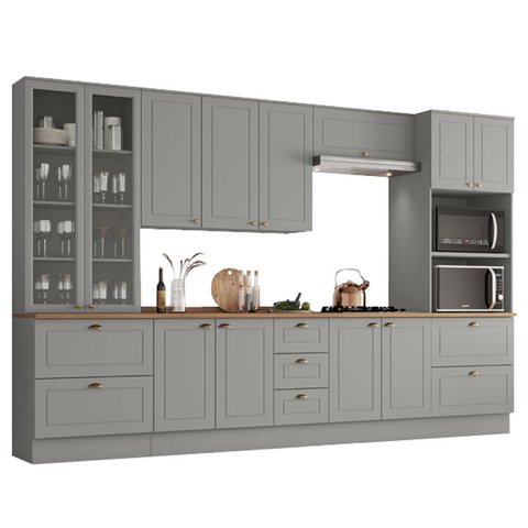 Cozinha Modulada Americana 03 Cinza - Henn