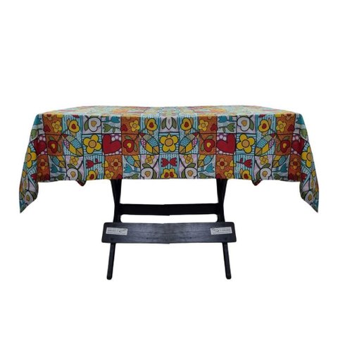 Toalha Mesa Oxford Estampado 1,50x1,50 4 Lugares Quadriculado