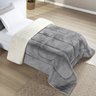 Edredom Solteiro Coberdrom Sherpa/mantinha Everest 1 Peça - Cinza Bia Enxovais Coberdrom Everest - 1