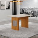 Ver imagem 3 de Mesa de Jantar Lara 120x80 Canto Copo com Vidro Cinamomo Off White - Leifer