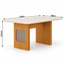 Ver imagem 2 de Mesa de Jantar Lara 120x80 Canto Copo com Vidro Cinamomo Off White - Leifer