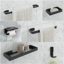 Ver imagem 1 de Kit Acessórios para Banheiro Preto 6 Peças C/suporte Celular