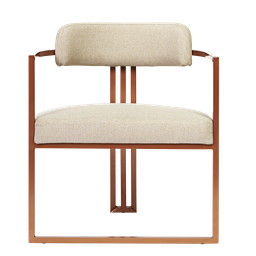 Kit 02 Poltronas Oregon Linho Marfim Estrutura Bronze - 3