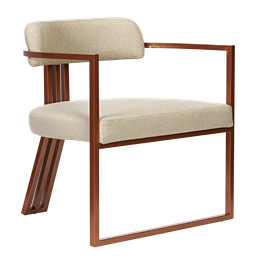 Kit 02 Poltronas Oregon Linho Marfim Estrutura Bronze - 4