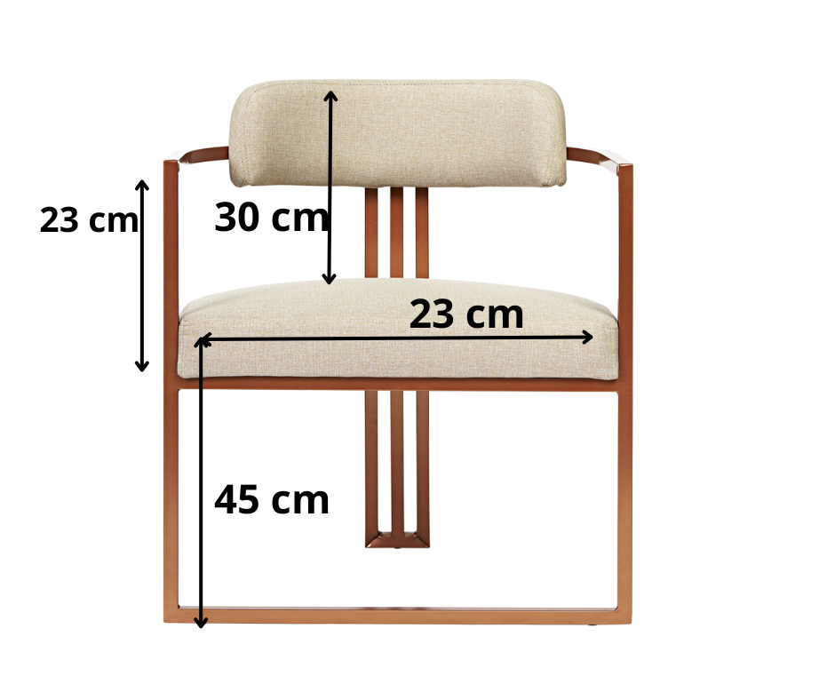 Kit 02 Poltronas Oregon Linho Marfim Estrutura Bronze - 9