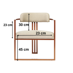 Kit 02 Poltronas Oregon Linho Marfim Estrutura Bronze - 9
