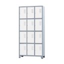 Ver imagem 1 de Armário Roupeiro de Aço para Vestiário 12 Portas Locker Branco com Chave