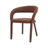 Cadeira de Jantar Vienne Estofada com Encosto e Braços Couro Sintético Marrom - 9