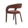 Cadeira de Jantar Vienne Estofada com Encosto e Braços Couro Sintético Marrom - 5