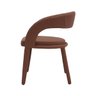 Cadeira de Jantar Vienne Estofada com Encosto e Braços Couro Sintético Marrom - 3