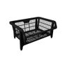 Conjunto 5 Cestos Expositor Medio Empilhável Preto Presto - 2