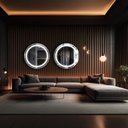 Ver imagem 5 de Kit 2 Espelho Redondo Jateado com Led 80x80