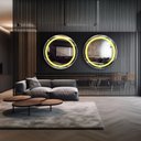 Ver imagem 2 de Kit 2 Espelho Redondo Jateado com Led 80x80