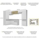 Ver imagem 4 de Armário de Cozinha Completa de Canto com Rodapé Veneza Multimóveis V2090 Branco/Preto