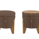 Ver imagem 3 de Puff Flex Veludo Base Tampo Imbuia