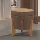 Ver imagem 2 de Puff Flex Veludo Base Tampo Imbuia